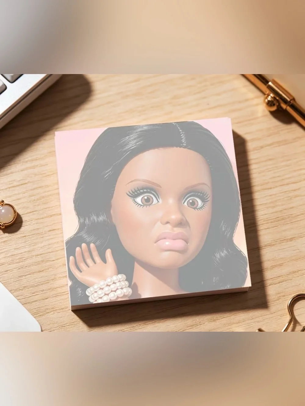 Funny Doll Face Sticky Notes – 50 Sheets